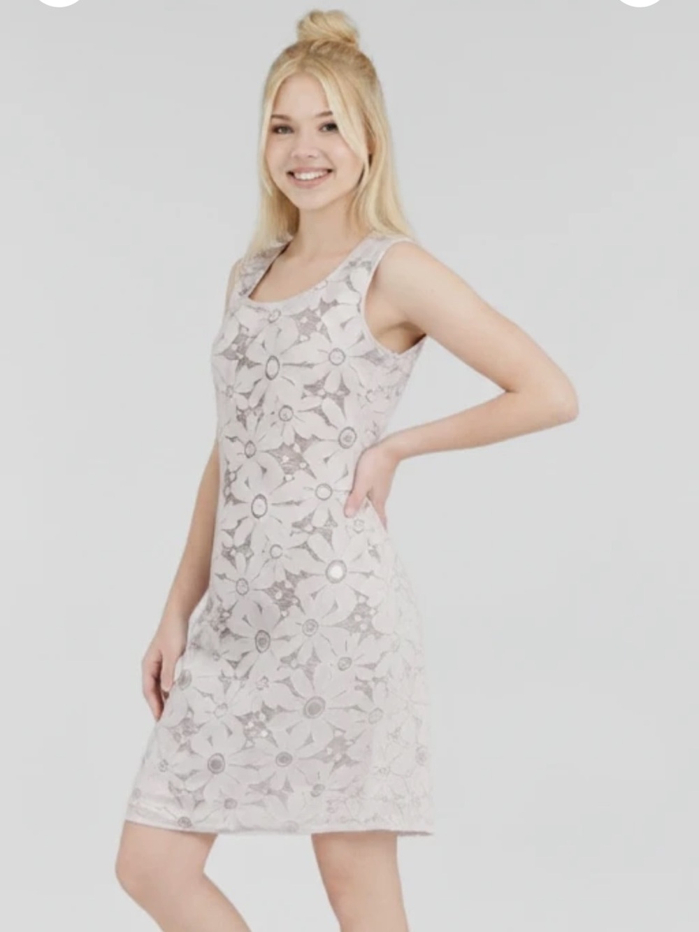 Tiana B. White Floral Lace Mini Dress